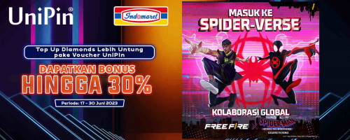 Free Fire x Spiderman – Top Up Diamonds Pake Voucher UniPin, Dapatkan Bonus Hingga 30%